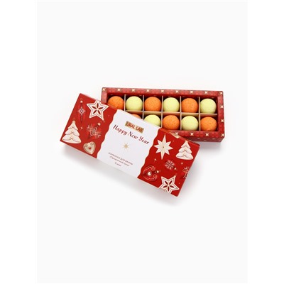 Бомбочки для ванны Happy New Year, аромат праздничный пунш, набор 12 шт. × 20 г, URAL LAB