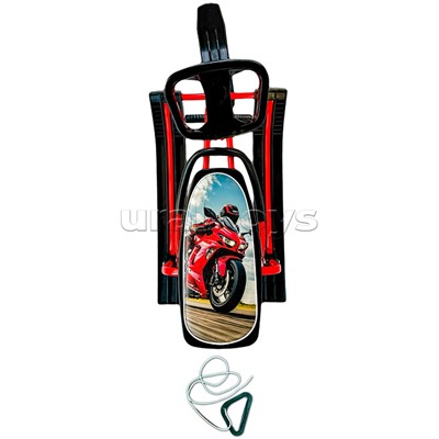 Игрушка Снегокат детский 208 "Auto Car" с высокой рамой и со спинкой (Красный мотоцикл)