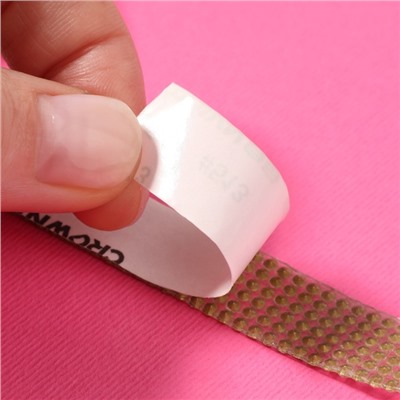 Стразы самоклеящиеся, d=2×14 мм, 4.5±0.5 м, цвет серебряный