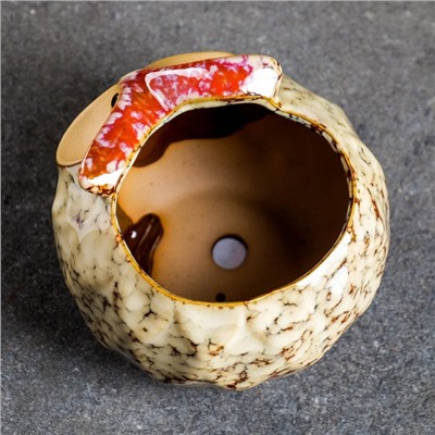 Декоративный горшок для цветов «Совёнок», 550 мл, 11×11.5×10 см, керамика, бежевый