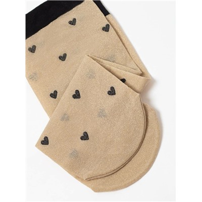 Полиамидные CONTE FANTASY Сияющие носки с объемными рисунками «Hearts»