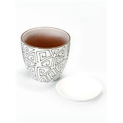 Горшок для цветов «Абстракция», 5 л, d=23 см, h=21 см, керамика, с поддоном, белый