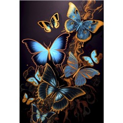 Алмазная мозаика с полным заполнением на холсте «Бабочки», 30×40 см