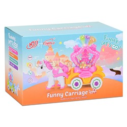 Лошадка с каретой (свет, звук, проектор) в коробке