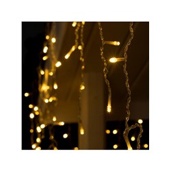 Гирлянда «Бахрома» 3×0.6 м, IP44, УМС, прозрачная нить, 160 LED, свечение тёплое белое, 220 В