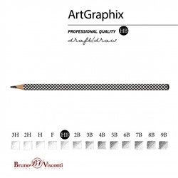 Карандаш пластиковый  "ArtGraphix.Шашечки" трехгранный НВ 21-0038/08 Bruno Visconti