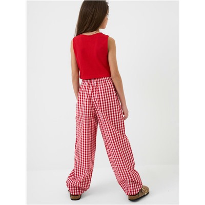 Комплект для девочек: топ трикотажный, брюки текстильные