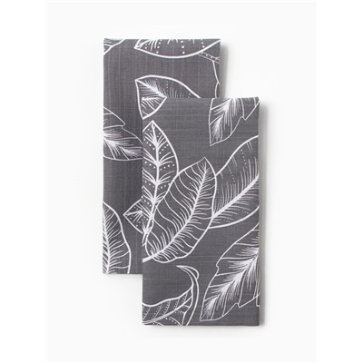 Набор салфеток с декоративными кольцами «Этель» Ease, 40×40 см - 2 шт., 100% хлопок, репс