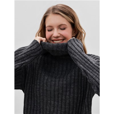 Джемпер женский MINAKU: Casual collection, цвет тёмный графит, размер 50