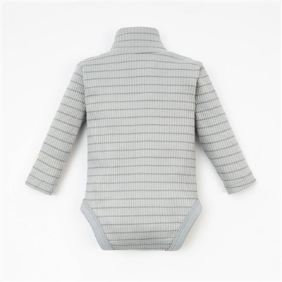 Боди-водолазка «Крошка Я» BASIC LINE, рост 62-68 см, полоска серая