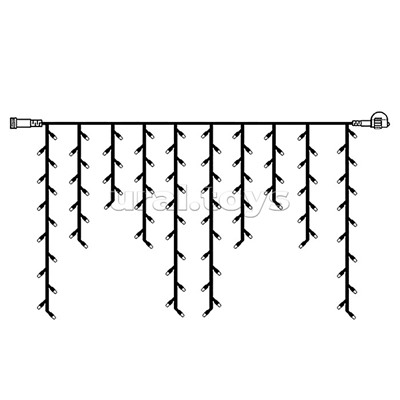 Электрогирлянда светодиодная Бахрома, 3*0,7м, 96 ламп, синий