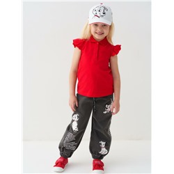 Брюки текстильные джинсовые укороченные для девочек