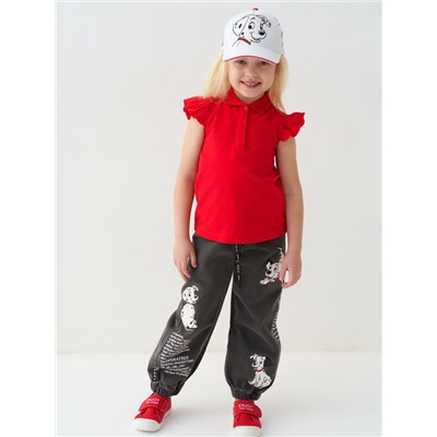 Брюки текстильные джинсовые укороченные для девочек