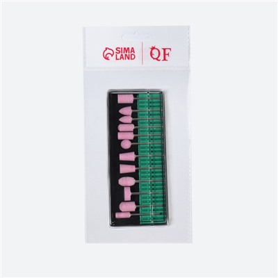 Фрезы корундовые для маникюра в пластиковом органайзере, 12 шт.