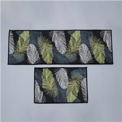 Коврики для дома Доляна «Перья», 2 шт., 40×60, 40×121 см