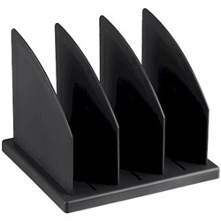 Подставка для журналов и бумаг сборная, 3 отделения, черная ПБ07 (324080) Стамм