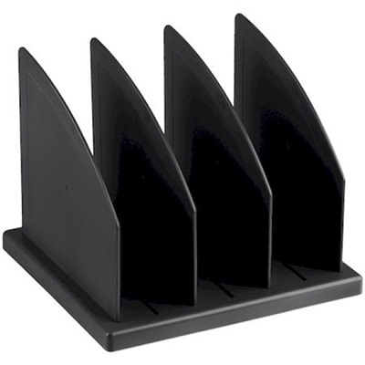 Подставка для журналов и бумаг сборная, 3 отделения, черная ПБ07 (324080) Стамм