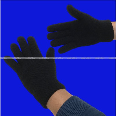 Перчатки мужские зимние толстые двойные ЧЕРНЫЕ арт. А-8