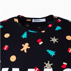 Футболка мужская KAFTAN Xmas family, размер 48, хлопок 100%, чёрная
