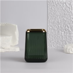 Органайзер - подставка для хранения косметики «GREEN», 11×8.2×8.2 см, зелёный/золотистый