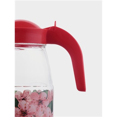 Набор для напитков «Сакура», 7 предметов: кувшин, 6 стаканов, стекло, прозрачный, розовый