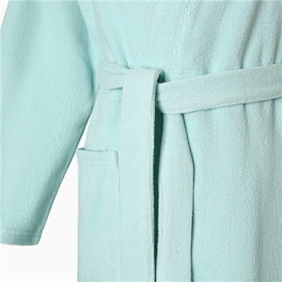 Халат махровый Экономь и Я женский, размер 46-48 цвет нежно-бирюзовый, 100% хлопок, 320 г/м²