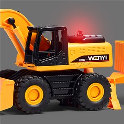 Экскаватор "Многофункциональный" с прицепом, 1:14 (свет, звук) в коробке