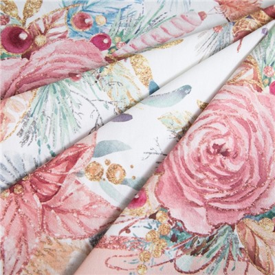 Набор новогодний Pink magic: скатерть 150×110 см ±3 см с ГМВО, салфетка 40×40 см-4 шт., 100% хлопок