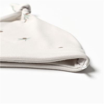 Шапочка детская с узелком «Крошка Я» Olives, размер 42, молочная