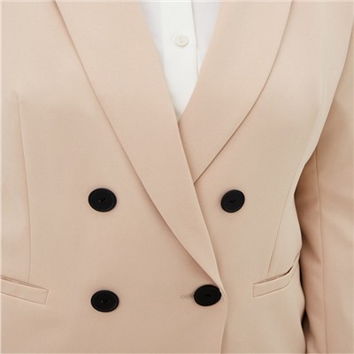 Пиджак женский двубортный MIST plus-size, размер 52, бежевый