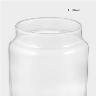 Банка для сыпучих продуктов BellaTenero «Эко», 650 мл, 10×12.5 см, с бамбуковой крышкой, стекло, прозрачная