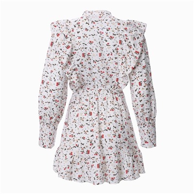 Платье мини женское с рюшами MIST, размер 46, белое