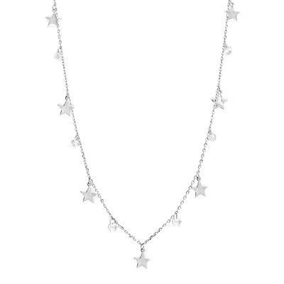 Колье из серебра куб.циркон., ТФК-64