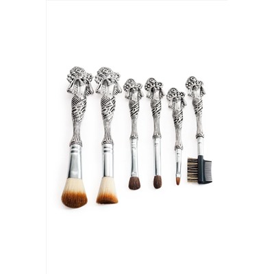 Kristaller Набор макияжных кистей, 6 предметов, серебристый KRISTALLER, 1106842