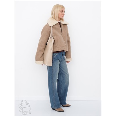 Сумка женская кожаная 5763P apricot Polina&Eiterou  в Новосибирске