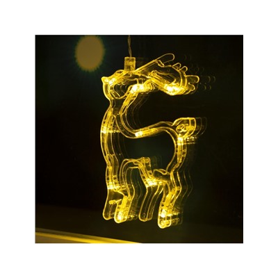 Гирлянда «Бахрома» 2.4×0.9 м с насадками «Олень», IP20, прозрачная нить, 138 LED, свечение тёплое белое, 8 режимов, 220 В