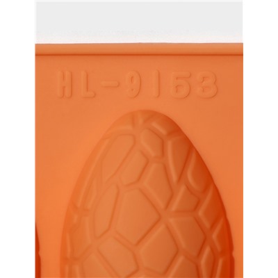 Форма для выпечки Доляна «Пасха. Шоколадное яйцо», силикон, 9 ячеек, 28×16×2 см, оранжевая