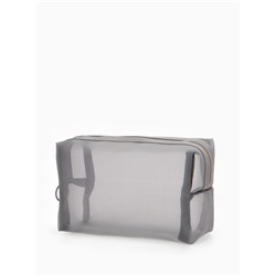 Косметичка Classic, полупрозрачная, на молнии, серая
