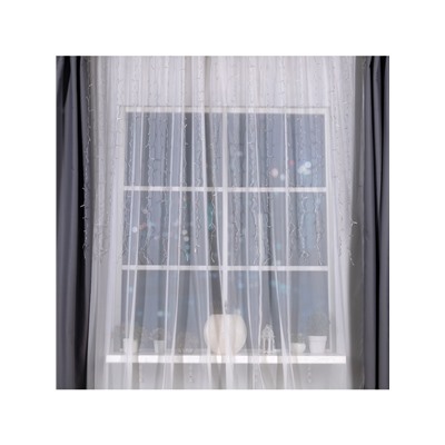 Гирлянда «Занавес» 2×1.5 м, IP20, прозрачная нить, 360 LED, свечение тёплое белое, 8 режимов, 220 В