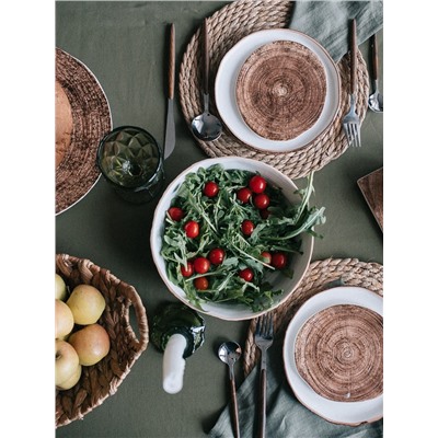 Тарелка глубокая Magistro Wood, 1.95 л, d=23.5 см, фарфор, коричневая