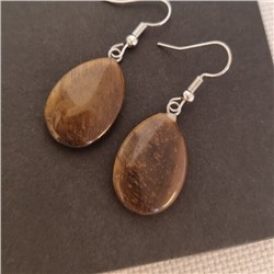 Серьги длинные подвески натуральный камень Тигровый глаз, 1045, арт.218.163