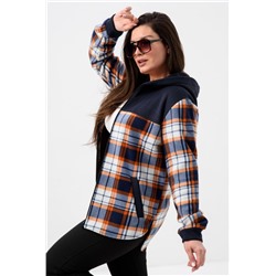 Толстовка женская 52452 (Темно-синий, клетка)