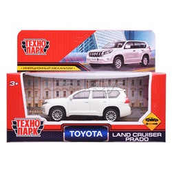 Машина металл Toyota Land Cruiser Prado 10,5 см, (белый) инерц, в коробке