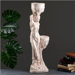 Фигура с кашпо «Девушка», 1.2 л, 900 мл, 20×29×96 см, гипс, бежевая