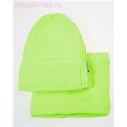 01-86-E Комплект для девочки флис (колпак+снуд) (52-54)