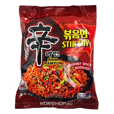 Лапша б/п Шин Рамен Shin Ramyun Stir Fry Nongshim, Корея, 131 г Акция