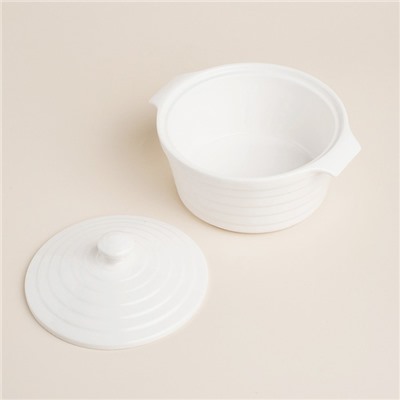 Кастрюля SL Home «Санторини», 750 мл, 19×16×7.5 см, жаропрочная керамика, белая