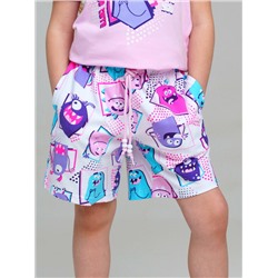 Комплект трикотажный для девочек: фуфайка (футболка), шорты