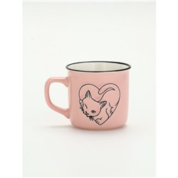 Кружка чайная керамическая «Котик», 210 мл, ручная работа