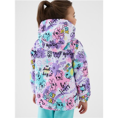 Куртка текстильная с полиуретановым покрытием для девочек (ветровка)